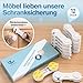 MUTKIND® 12 Stück Kindersicherung Schrank (Mit Kleber von TESA) - Extra Starker Halt - Schranksicherung Baby - Schubladensicherung für Schränke, Kühlschrank, Türen - Kindersicherung Schubladen Weiß