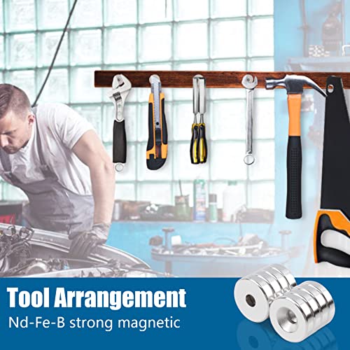 Magxcene Neodymium Disc Countersunk Hole Magnets With Screws, Strong Rare Earth Magnets Heavy Duty For Tool Storage, Ring Neodymium Magnet For Lockers, Warehouse, Door 0.78'' X 0.19'', Pack Of 4 #TOP4