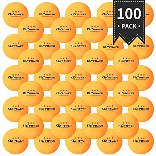 ENG Lot de 100Pcs Ping-Pong Balles de Tennis de Table en résine ABS 40 mm 3 étoiles pour Exercices, Entraînements, Club de Tennis de Table, Amateurs,...