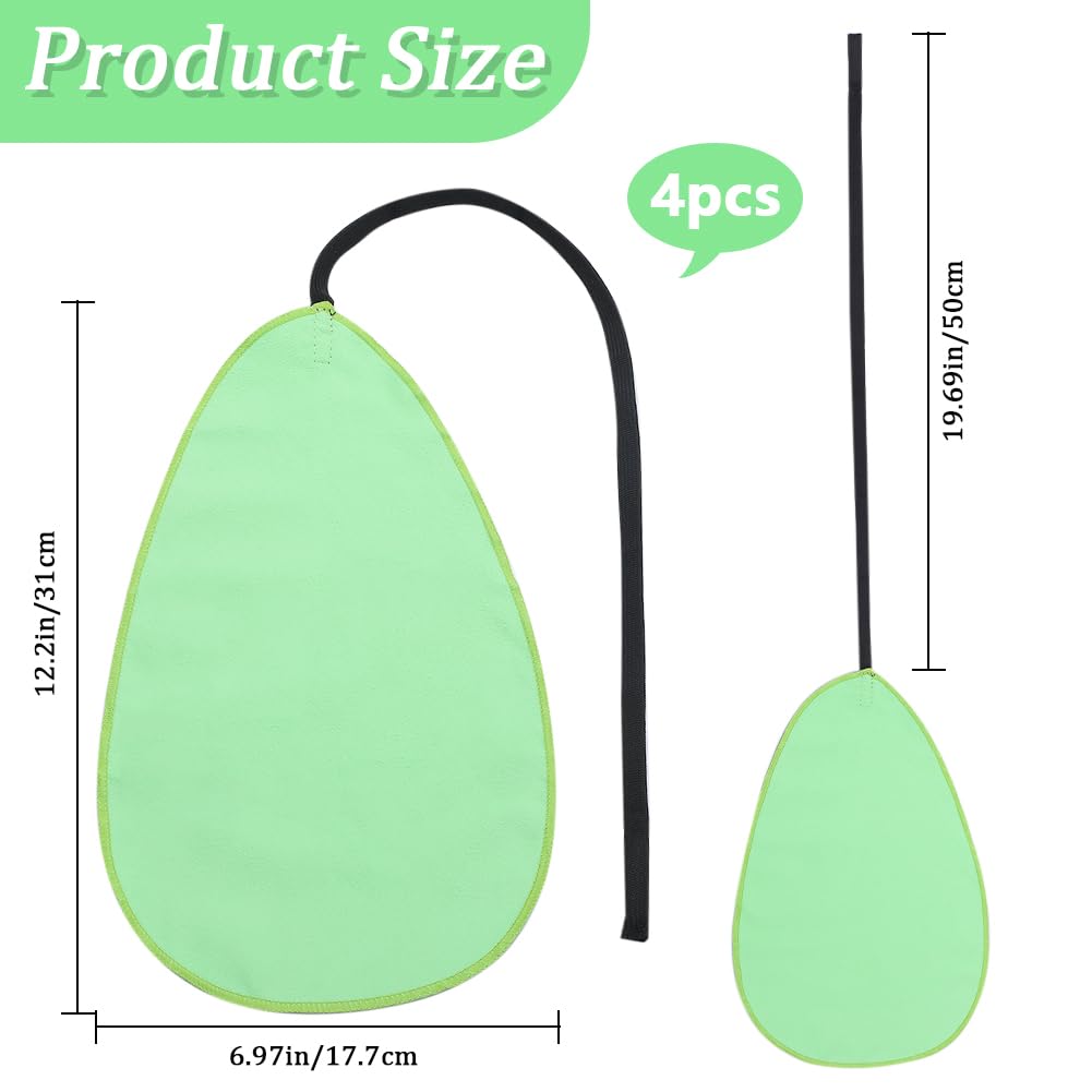 GORGECRAFT 4Pcs Clarinet Cleaning Swab Bulk Green Fibre Teardrop Pull Through Instrument Silk Clean Cloth Cleaner with Weighted String for Inside Tube of Clarinet Piccolo Flute Sax Saxophone