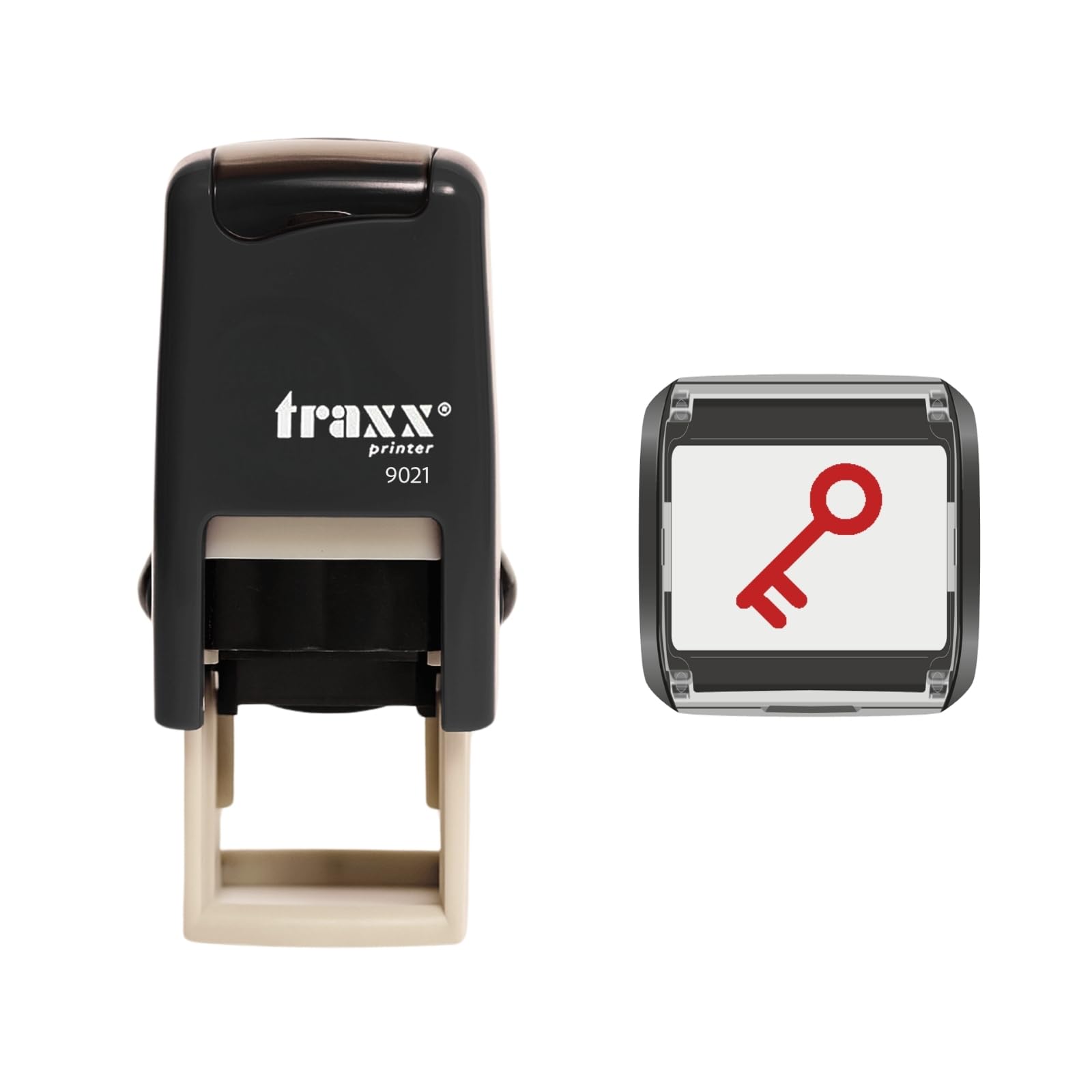 Traxx 9021 Loyalty Card Self Inking Rubber Stamp Key Cutter Key Holder Locksmith *A Red Key Design*