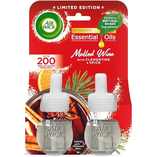 Air Wick Spiced Apple and Cinnamon|Essential Mist Twin Refill | 2x 20ml |Pack of 1 | Natural Essential Oils