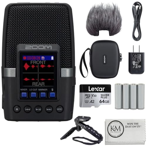 Zoom H2essential Multi-Mic 32-Bit Float Handy Recorder Bundle with APH-2e Accessory Pack + 64GB...