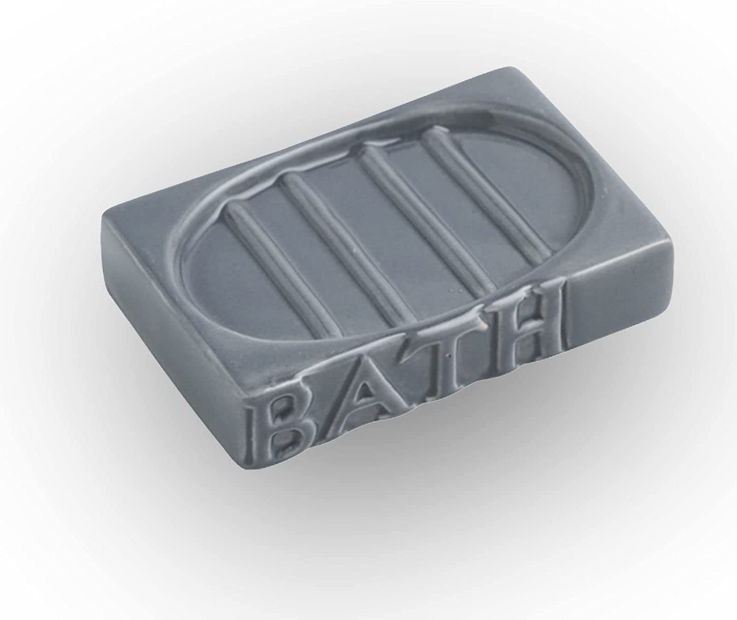 jabonera jabonera de ceramica Jaboneras De Color Sólido De Estilo Europeo for Barra De Jabón, Jabonera De Baño Rectangular, Barra De Jabonera-gris-12.5x8.3x2.7cm ( Color : Gray , Size : 12.5x8.3x2.7cm