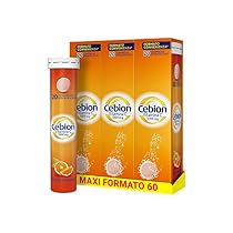 Cebion Vitamina C 1000 mg Effervescente Arancia,Supporta il Sistema Immunitario1 e il Metabolismo Energetico2, 60 Compresse, Integratore Alimentare