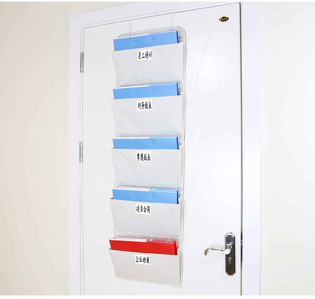 Amazon.co.jp: 5段 書類収納 壁掛けポケット オックスフォード布