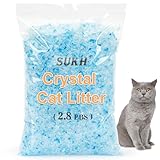 Sukh 2.8 lbs Crystal Cat Litter - Cat Litter Crystals Blue White Clear Dust-Free Low Tracking Odor Control Litter Crystals Silica Gel Color Particles Water Absorption Pet Supplies Cats Litter