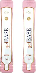 Kit 2 Sachê Refil Gel Base Pink Alongamento Fibra 12g, Vòlia