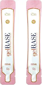 Kit 2 Sachê Refil Gel Base Pink Alongamento Fibra 12g, Vòlia