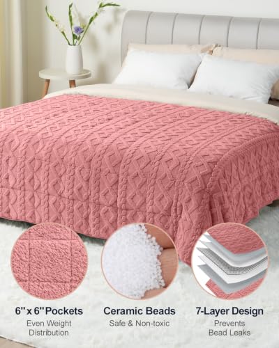 Image of Ultra Soft Sherpa Weighted Blanket for Adults, 48 inchx72 inch 15lbs Heavy Blankets