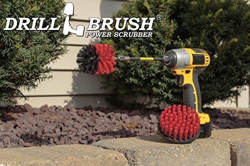 Image of Cleaning Kit with Extension - Outside Patio and Deck Brush - Rust Tool Remover Brush - Concrete Swimming Pools Cleaner - Garden Fountain Brush Cleaner - Monuments and Headstones Restoration Brushes