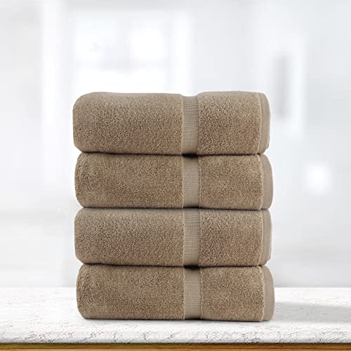 belem Bath Towels for Home, 100% Cotton, Luxury Hotel Plush & Highly Absorbent Towels for Bathroom, Spa, Hotel & Everyday use - Pack of 4-27x50