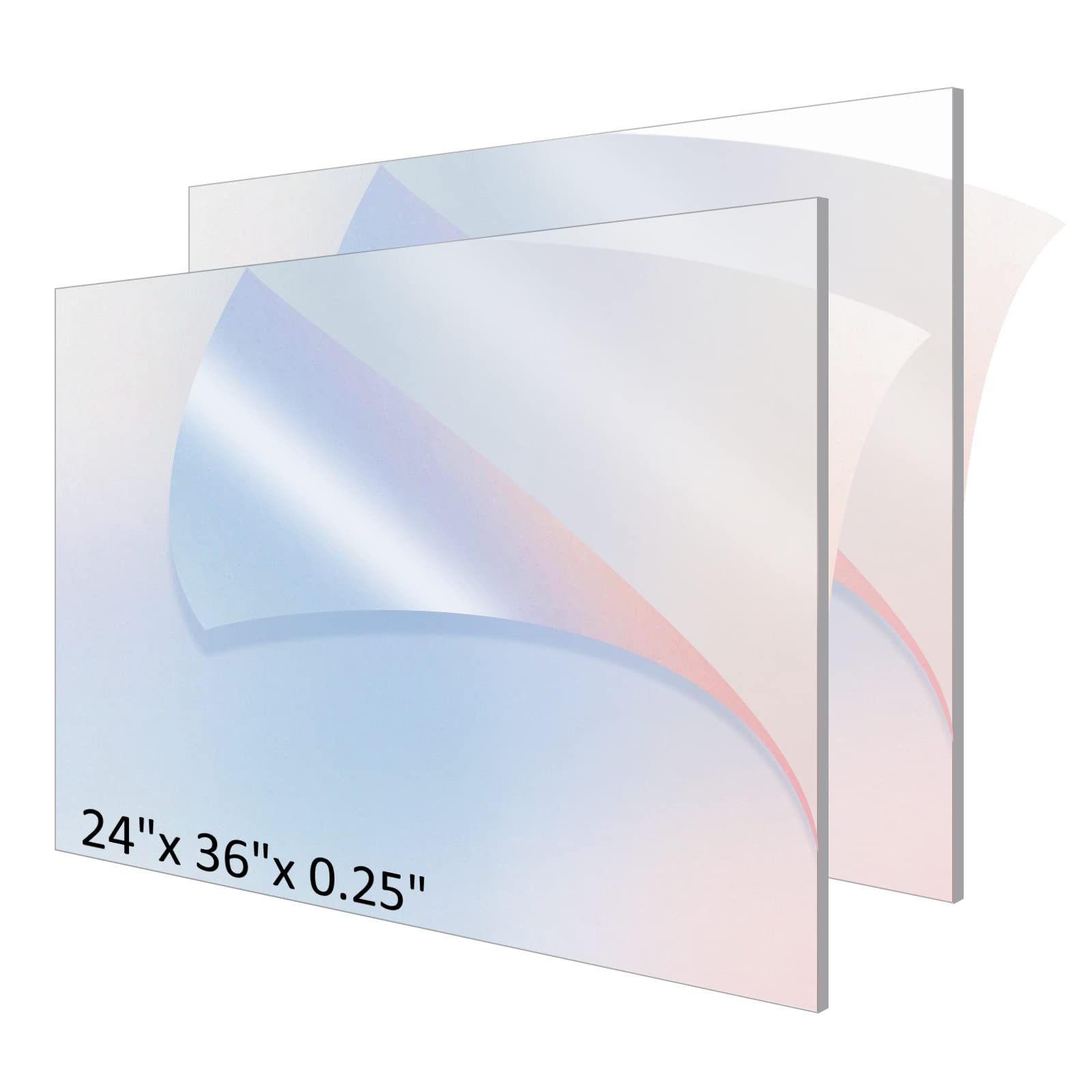 WISYOK 2 Pack 24"x36" Acrylic Sheet, 1/4" Thick Plexiglass Acrylic Sign