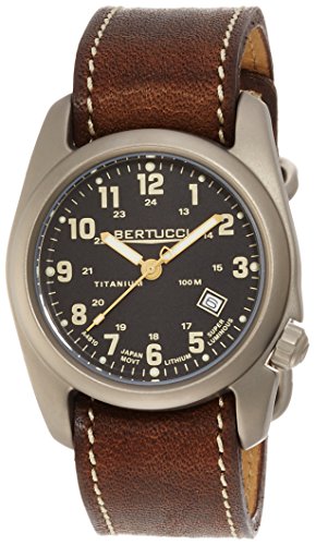 Bertucci A-2T Classic Field Watch Black/Ti-Horween Brown Band 12712