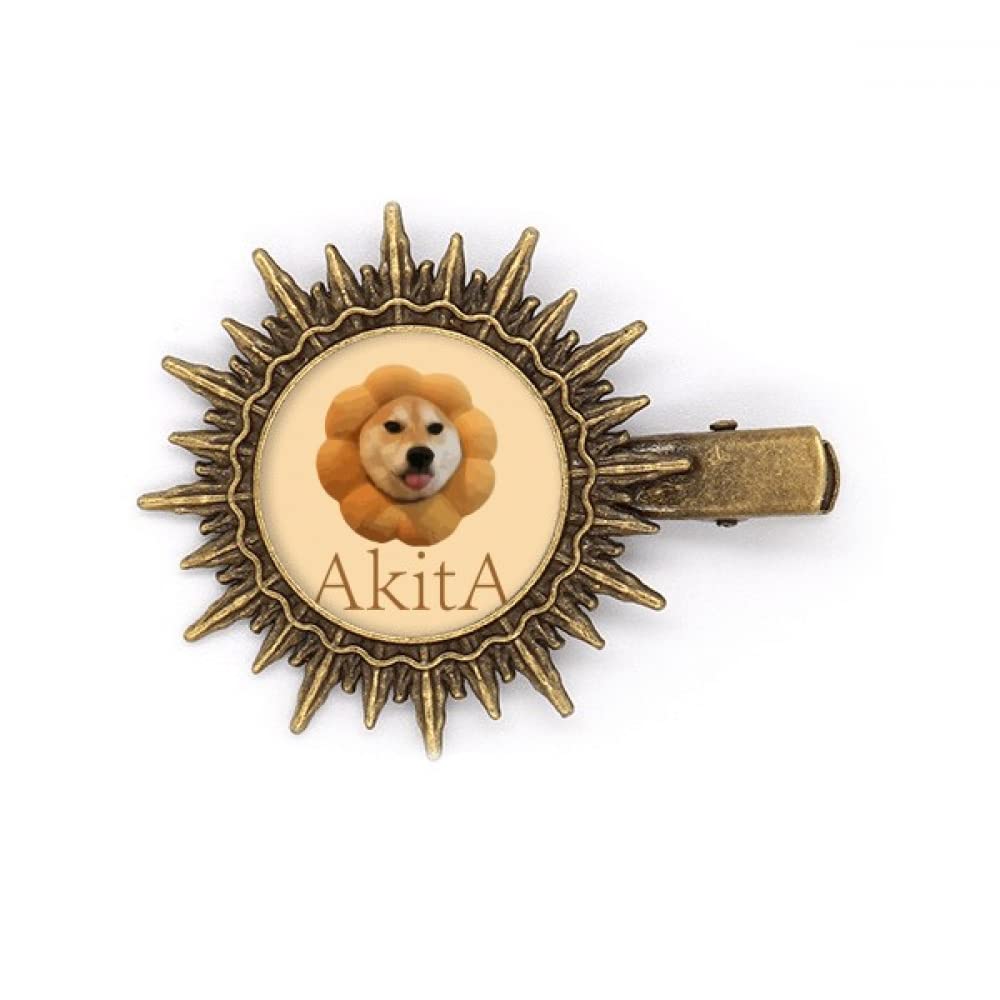 Akita Dog Pillow Neck Body Hairpin Sun Headwear Retro Metal Clips Pin