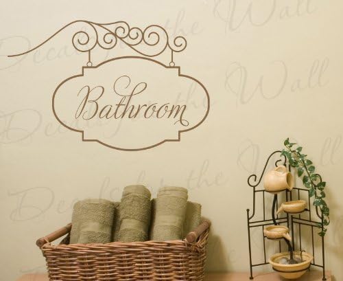 Bathroom Sign Wall Decal - Large Vinyl Sticker Art Graphic Decor Mural Decoration