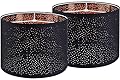 GOSO Black Lamp Shades Set of 2, Drum Lampshades with Laser Drilling Design, Medium Lampshade 13" Top x 13" Bottom x 10" High, Lamp Shade For Tablelamp,Floor Lamps,Wall Hanging, Assembly Required