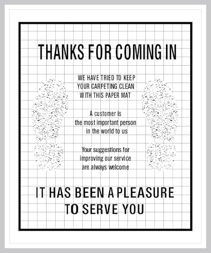 50Pcs Heavy Duty Disposable Auto Paper Floor Mats,Automotive Mat Covers Protector Detailing Detail Wash Temporary Sticky 16" W x 20" H,Vehicle Carpet Protector for Dealer and Car Wash