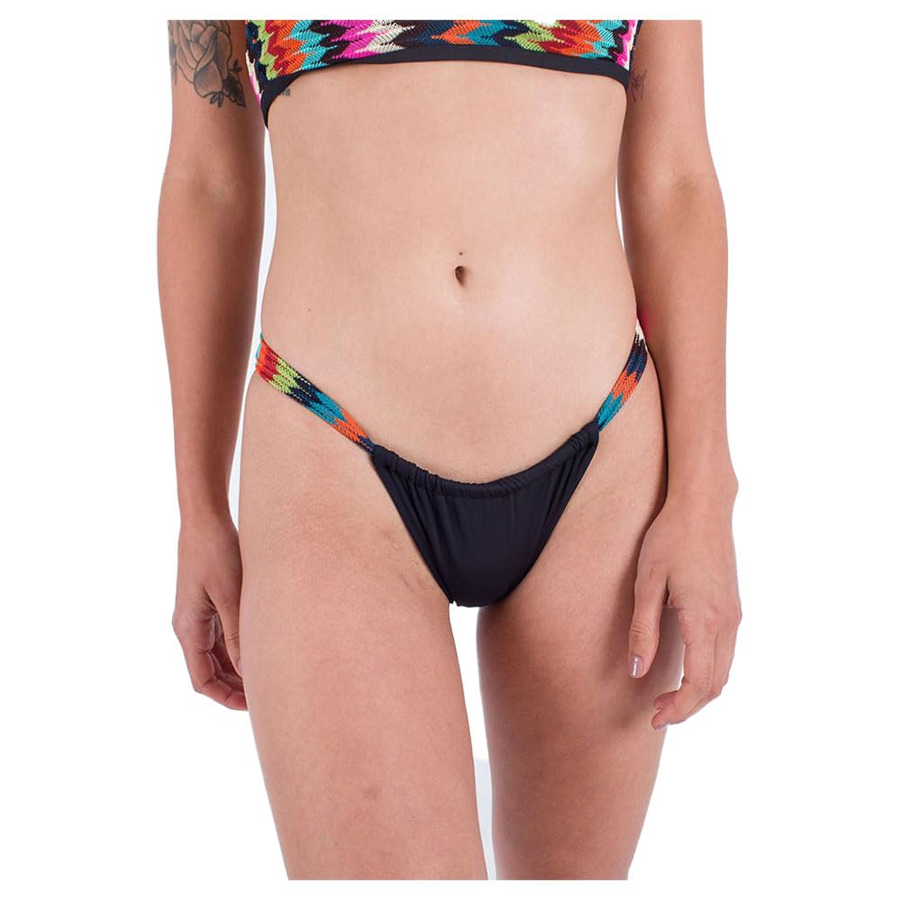 Hurley Bikini Bottom Women - Chevron Knit Cheeky Scoop Black Multi