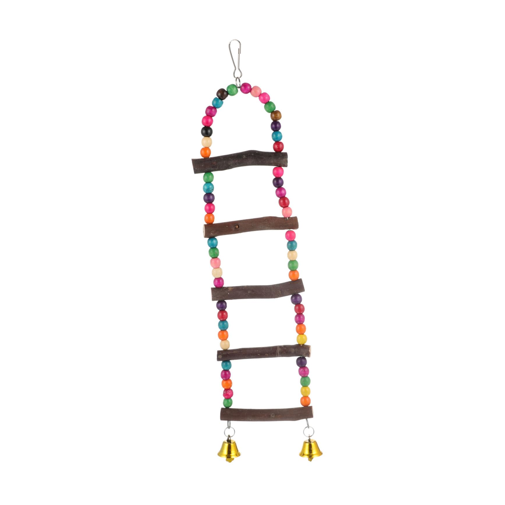 HAPINARY Parrot Climbing Ladder Toy with Bells Wooden Swing for Parrot Training and Play