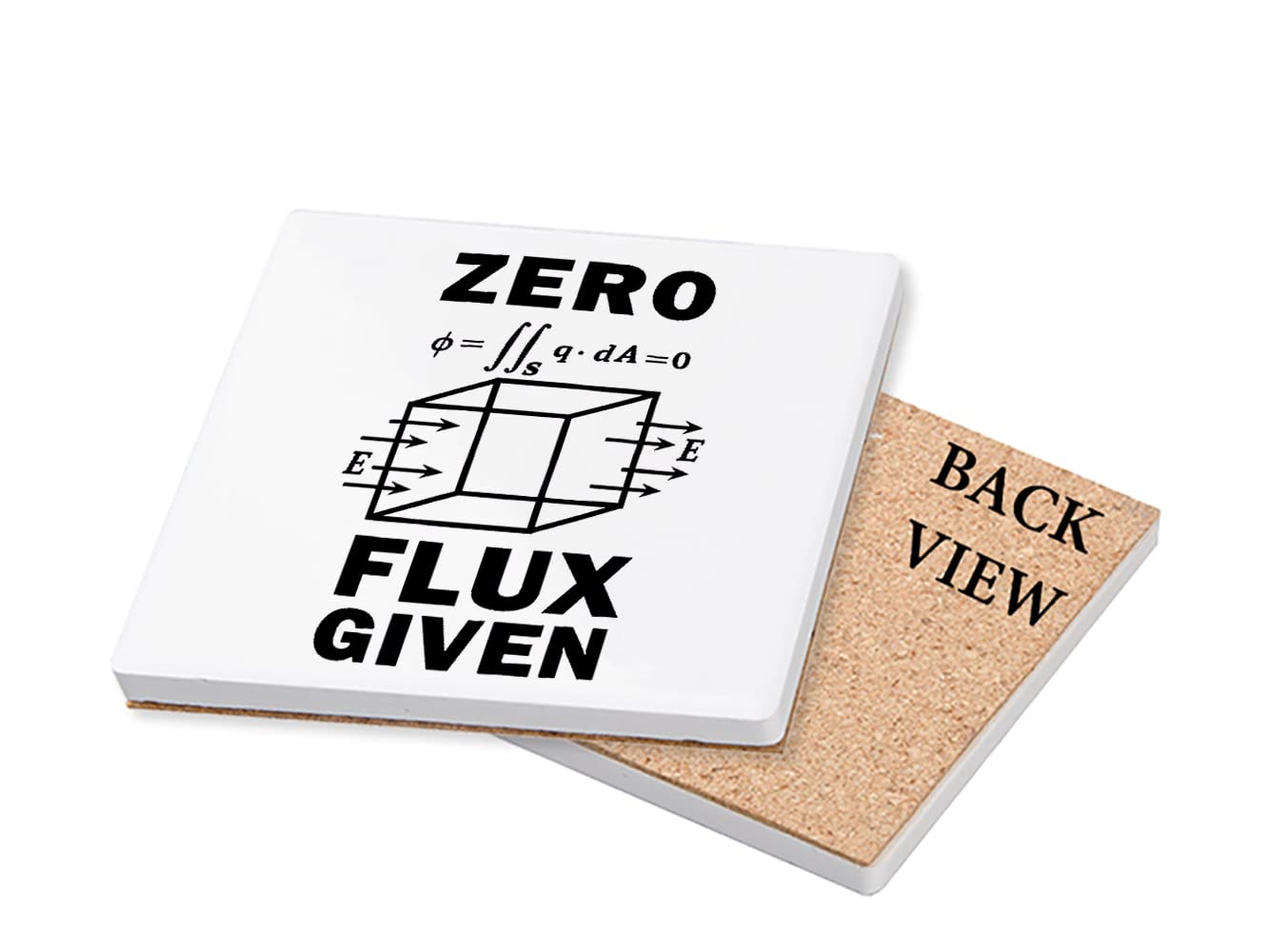 Teachers Gift Science Nerd Zero Flux Given Gauss Law Physics Science Birthday, End of Term, Thanks-Giving Coaster, Tableware, Drinks Coffee-Tea Coaster. (Square Ceramic Coaster)