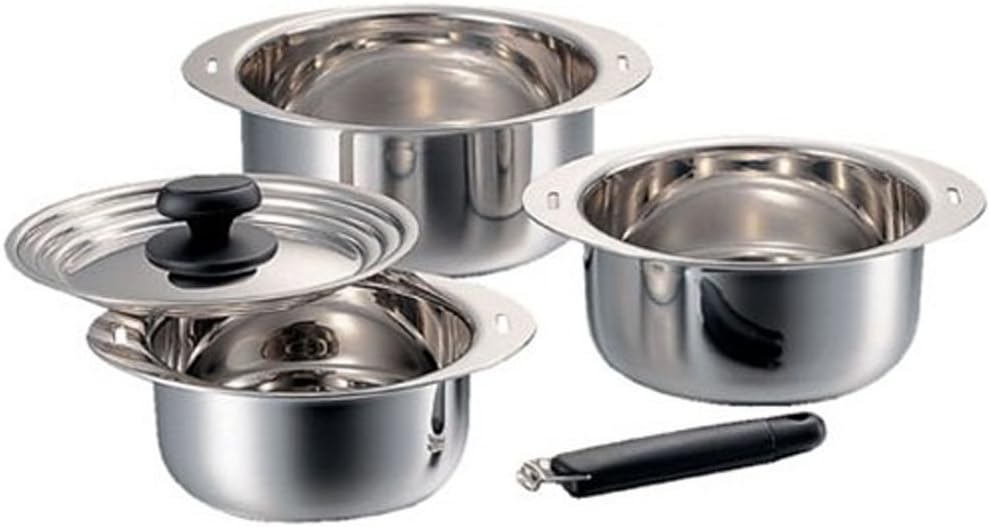 宮崎製作所 十得鍋セット ソースポット16・18・20cm・兼用蓋・片手