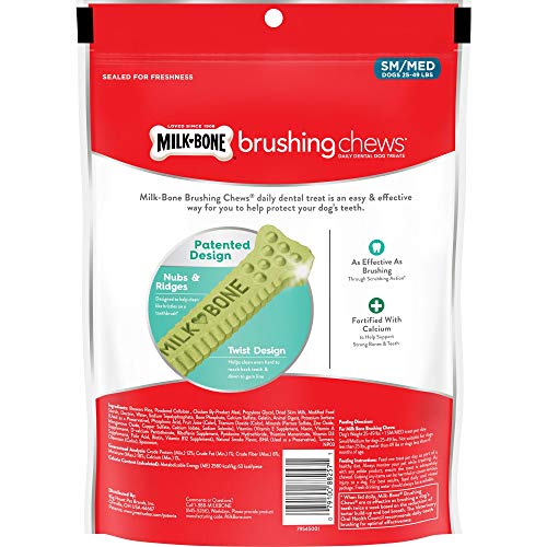 Milk-Bone Fresh Breath Brushing Chews, 9 Small/ Medium Daily Dental Dog Treats (Pack of 5) - Image 3