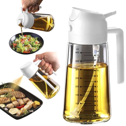 Comparison: Best Oil For Air Fryer 11 TrendPlain 16oz/470ml Glass Olive Oil Sprayer for Cooking – 2 in 1 Olive Oil Dispenser Bottle for Kitchen Gadgets and Air Fryer Accessories, Salad, BBQ - White