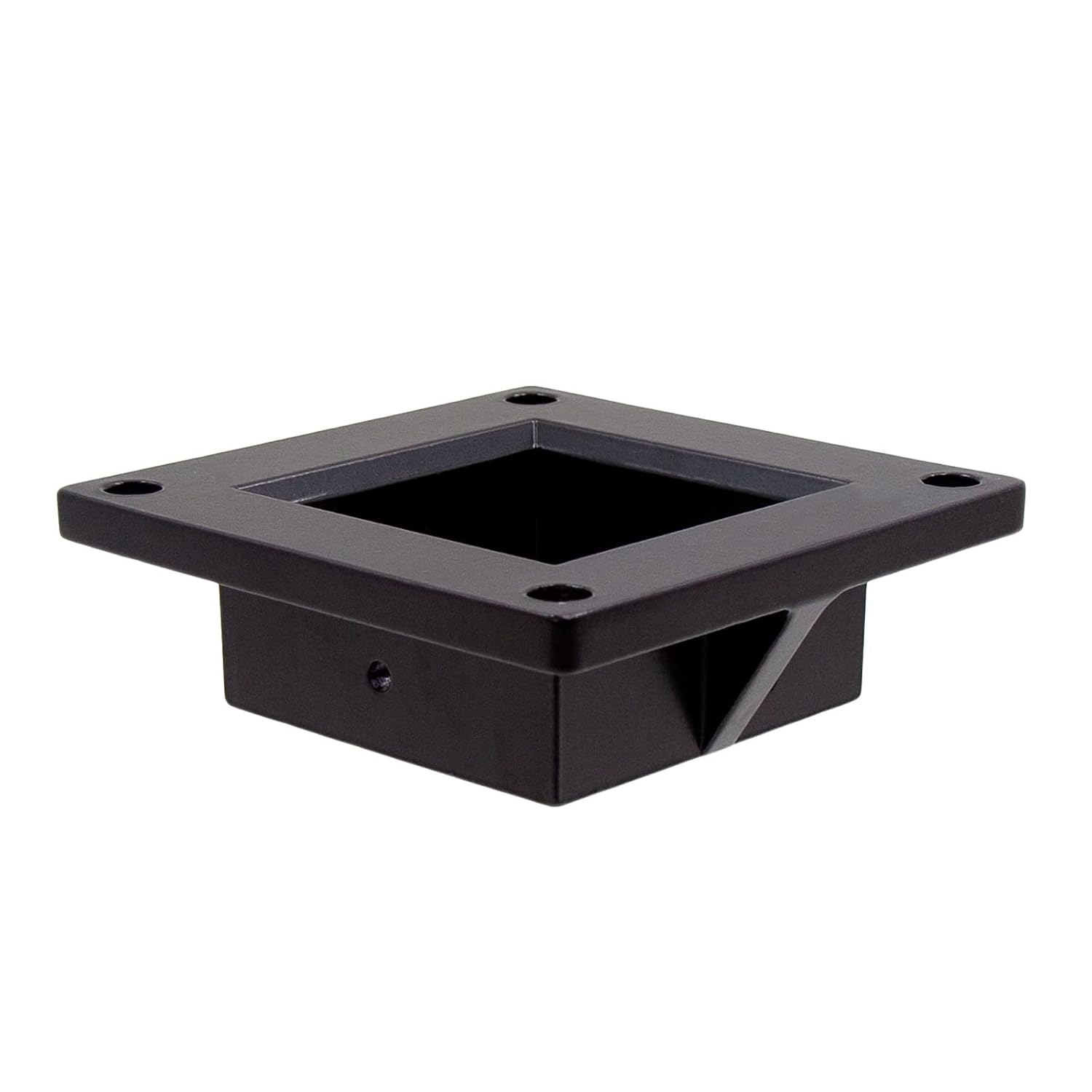 Floor Flange for 3" Square x 3" Square Aluminum Fence Posts - Deck Mount (Black)
