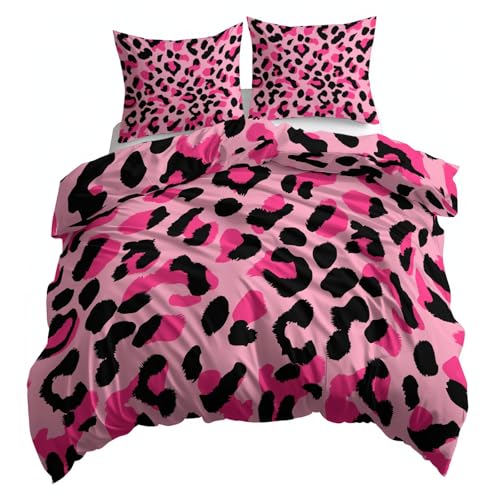 Parure de lit réversible léopard rose pour une chambre cocooning ado - 3