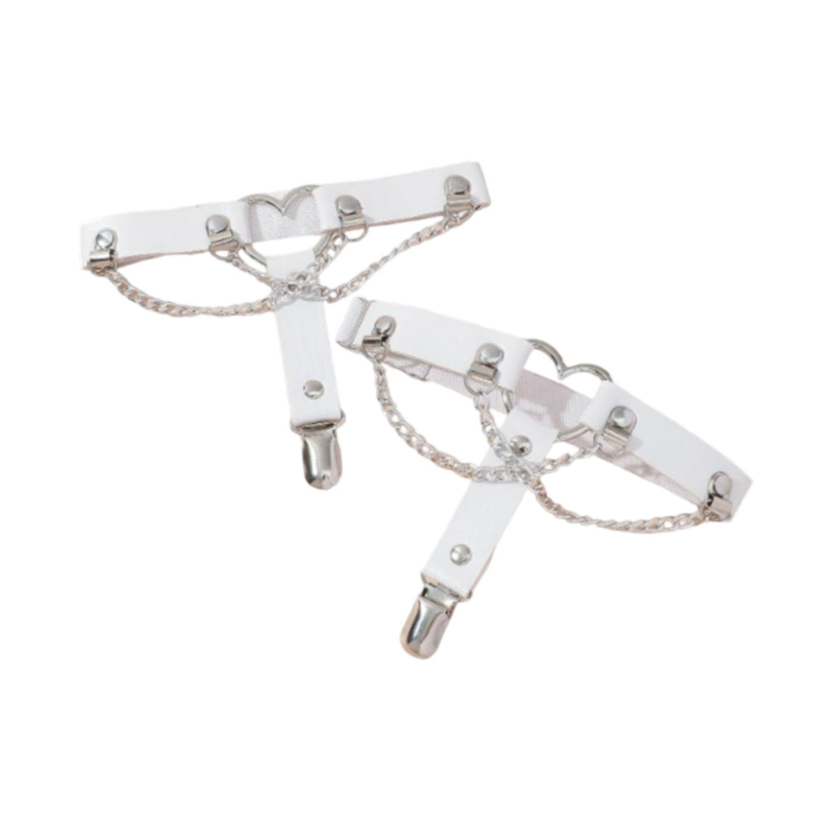 2x Thigh Garter Punk Elastic Garter Belt for Club Festival Outfits Halloween White | Clothing, Shoes & Accessories | Womens Clothing | Intimates & Sleep | Garter Belts