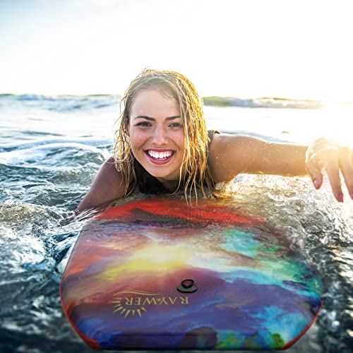 image for RAYWER Body Board Lightweight with EPS Core, HDPE Slick Bottom , Leash
