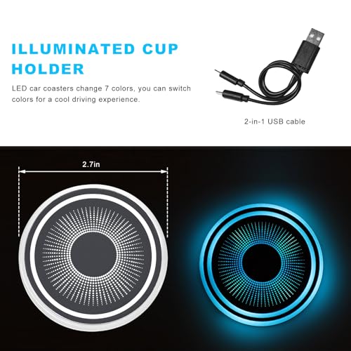 Sun Walker 2PCS Luces LED para Portavasos de Carro miniatura 2