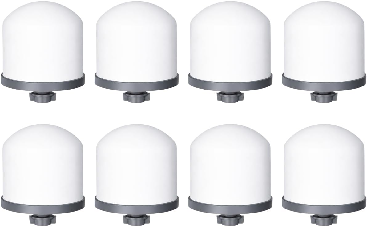 Nispira Ceramic Dome Water Filter Cartridge Compatible with Zen Portable Purification System, Max Water, Water Cooler Household buckets Countertop. 8 Packs