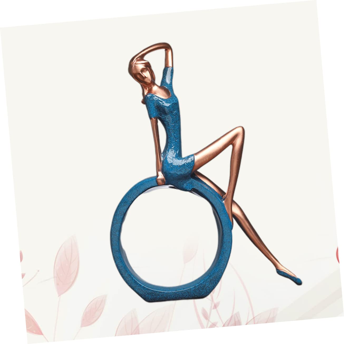 GALPADA Statuetta Ragazza Yoga Decorativa in Resina Blu per Casa | Artigianato Creativo da Tavolo, per Libreria e Scrivania, Stile Fashion Unico