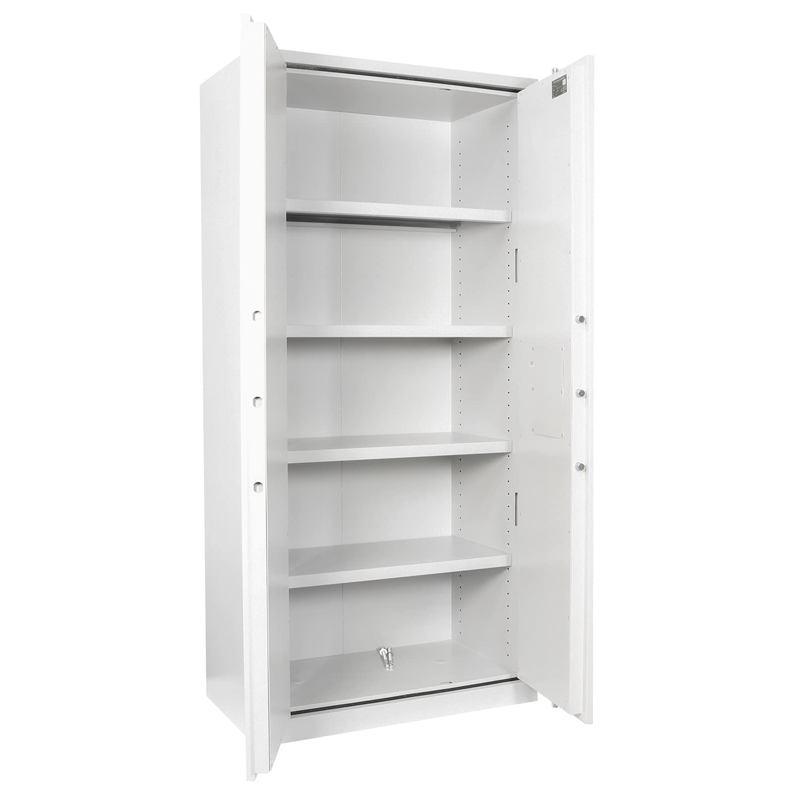 Rottner Office 3 Premium Stahlbüroschrank Doppelbart-Hochsicherheitsschloss 2 Schlüssel 4 verstellbare Fachböden Tür mit Feuerisolierung Platz für 50 Ordner inkl. Befestigungsmaterial