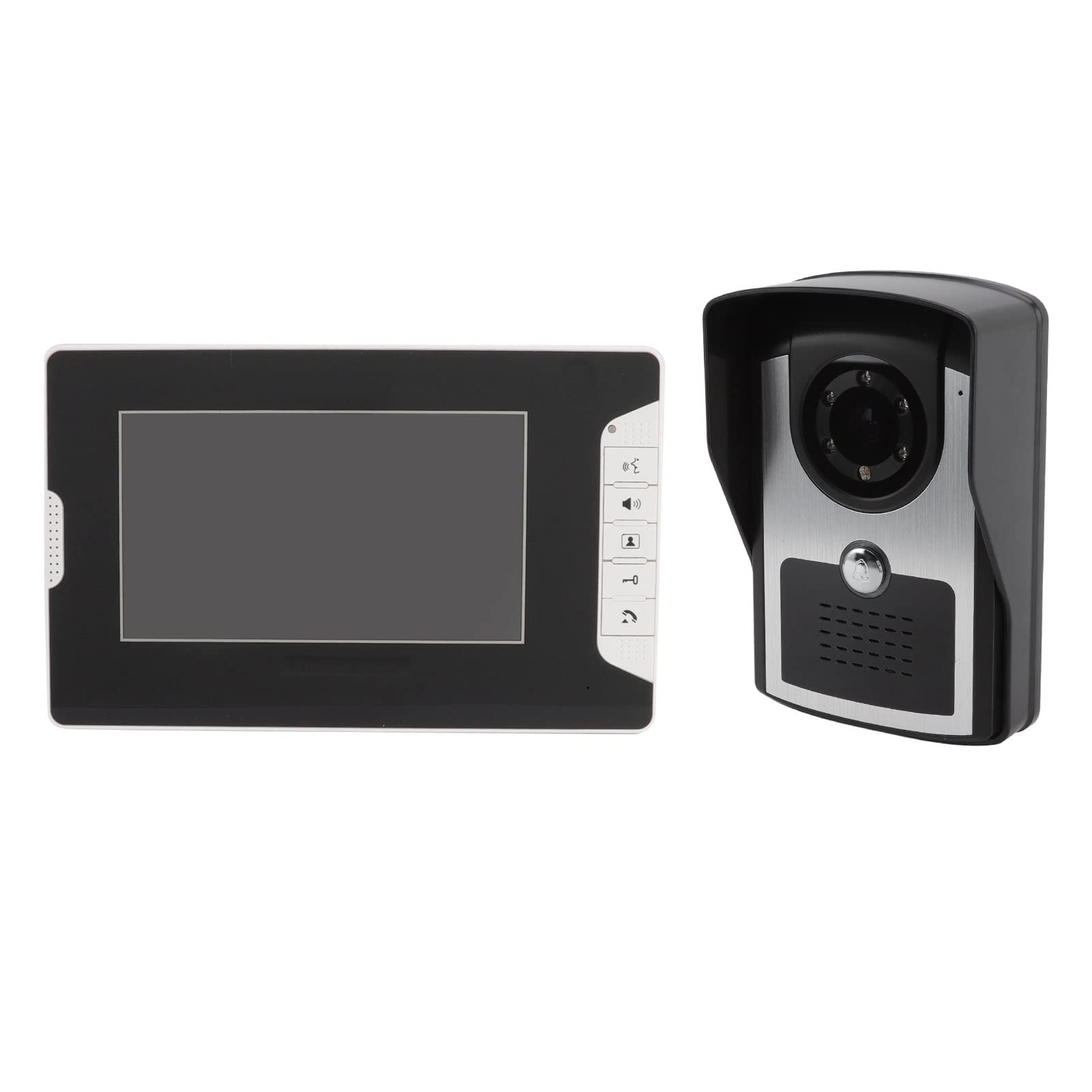 TOPINCN Video-Gegensprechanlage mit Türklingel, 16 Klingel-Infrarotkamera, LCD-Display, Nachtsicht, Freisprechmonitor für Haussicherheit (EU-Stecker)