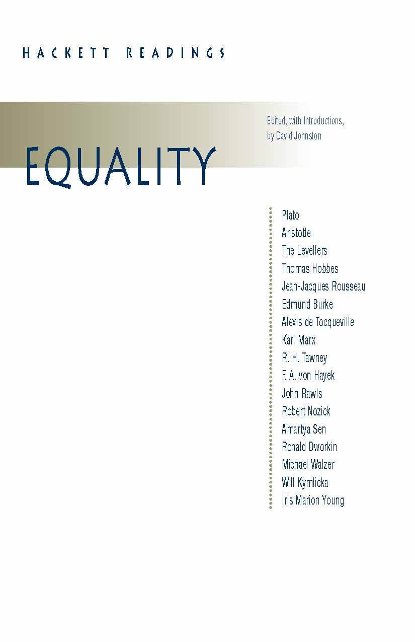 Buy Equality (Hackett Readings in Philosophy) — BookShops.in