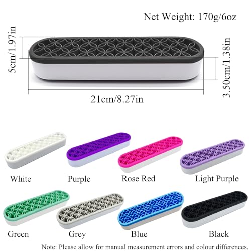 Miniatura 2 de Soporte Para Brochas De Maquillaje, Organizador De Brochas De Silicona, Soporte De Almacenamiento Para Tijeras, Pintura, Bolígrafos, Marcadores Cosméticos 21 Cm, Morado Claro