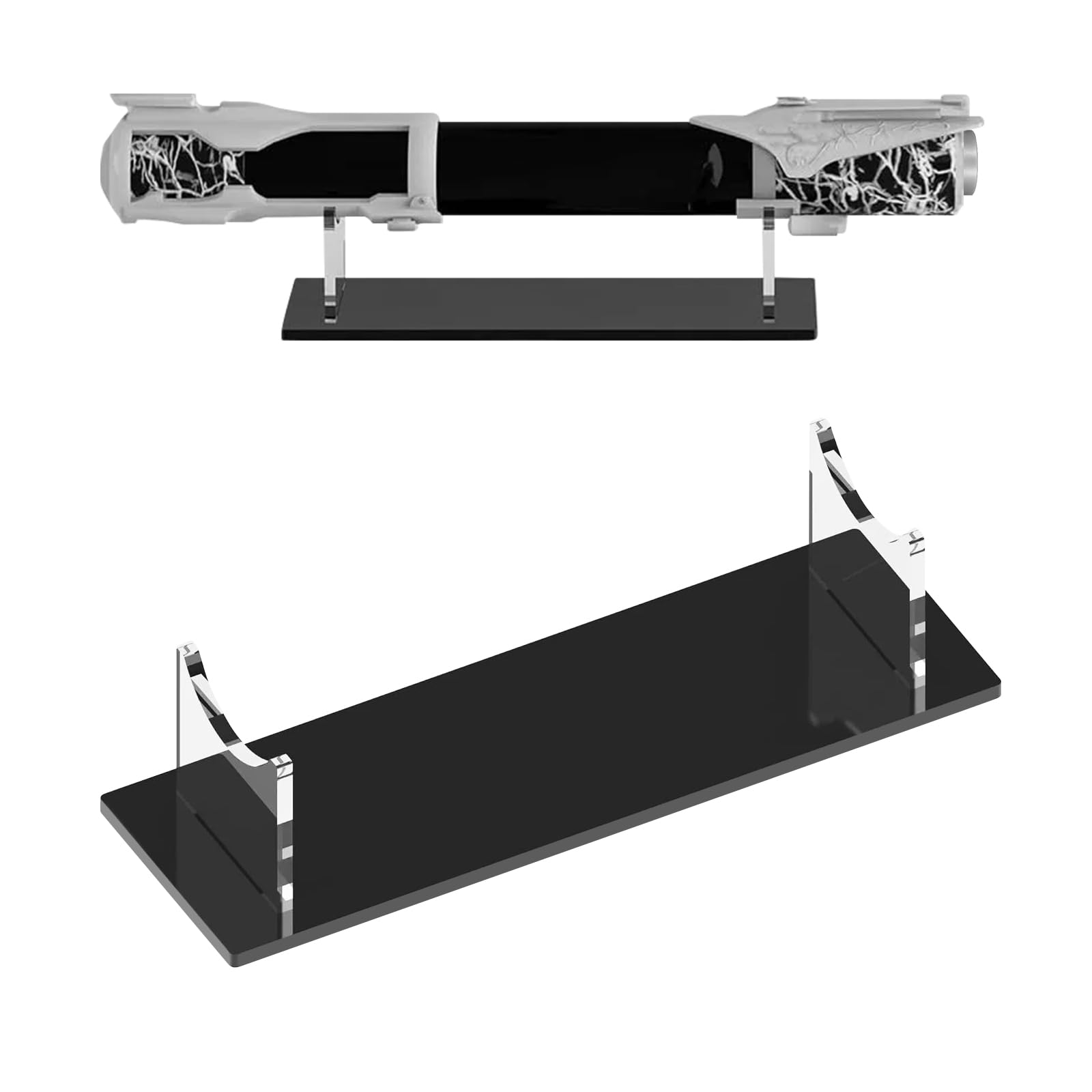 Mongtsamz Iron Katana Wall Holder, Katana Stand, Acrylic Table Lightsaber Stand, Versatile Display Stand For Swords, Daggers, Sticks And Sword Holder Objects(Black Background)