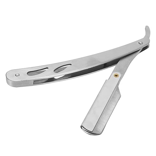 Soporte de borde recto, soporte antideslizante de acero inoxidable con borde recto, cómodo mango de agarre para hombre (plata)