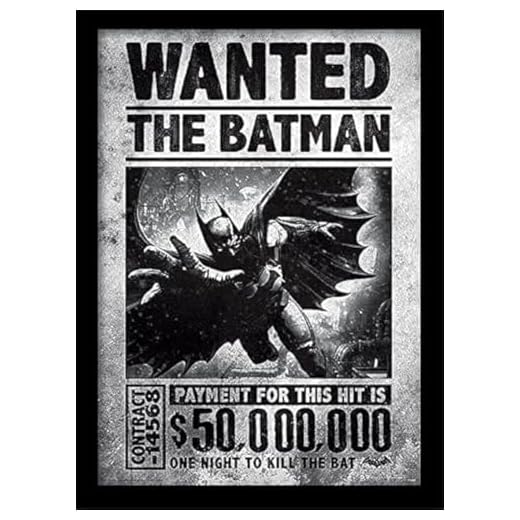 Batman Arkham Origins 30 x 40 cm Wanted impresión enmarcada