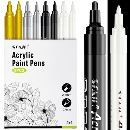 SFAIH Acrylic Paint Markers Pens - 4 Colors 8 Pack...