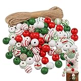 Arroopu Kit de cuentas de Navidad, kit decorativo de cuentas de madera, festivo para manualidades, festivales, actividades, reuniones, fiestas, artes, mujeres y niñas