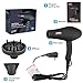 1875W Professional Salon Hair Dryer for Fast Drying, Low Noise Negative Ion Blow Dryers,Pro Styler Hairdryer with Diffuser,Concentrator,Comb (Frosted Black)