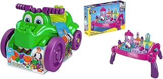 Mega Bloks Ride n' Chomp Croc, A Crocodile Ride-On, Block Scooper and Building Block Set, 25 Building Blocks, Toy Gift Set for Ages 1 to 3, GFG22 & BLOKS Fisher-Price Toddler Building Blocks, FFG22