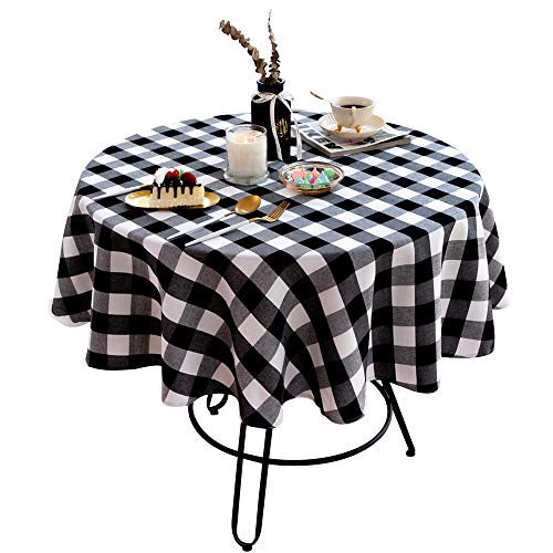 Kaaltisy 48 Inches Buffalo Checkered Tablecloth Round Cotton...