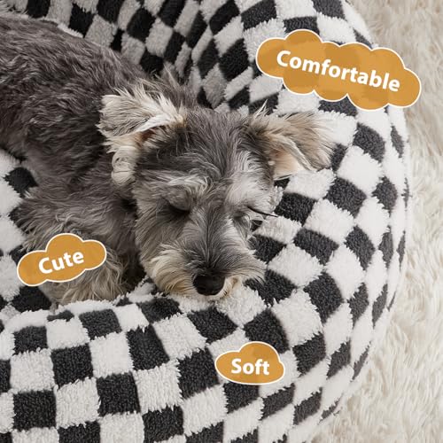BFPETHOME Donut Dog Bed for Small Dogs, Round Cat Beds for Indoor Cats, Calming Pet Bed for Puppy and Kitty with Non-Slip Bottom, Cute Fancy Dog Bed Machine Washable Puppy Bed - Image 3