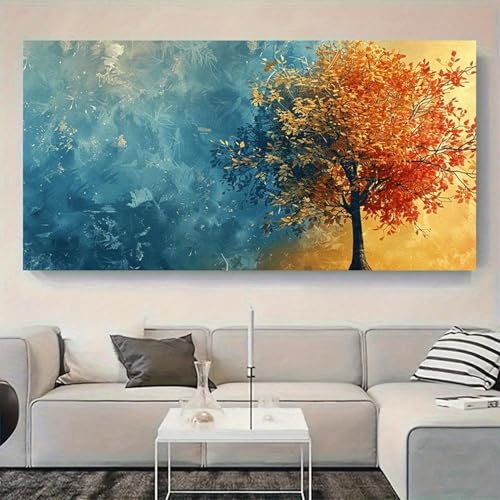 Toile grand arbre de vie pour habiller un grand mur vide peinture 90x180