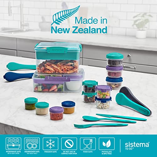 Sistema Snack Pots Mini Bites TO GO Frischhaltedosen | 130 ml | stapelbare Snack-Boxen mit Deckel | BPA-frei | 9 Stück – Ansicht 6